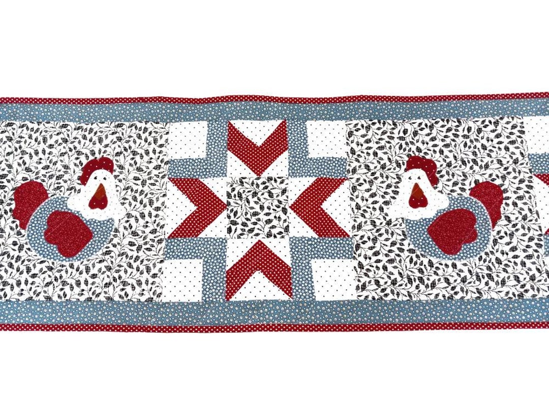 Nesting Hen's Quilted Table Runner, Chicken Table Runner, Chicken Decor ...