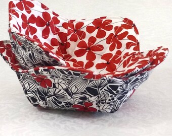Microwavable Bowl Cozy's, Soup Bowl Cozy, Bowl Buddy,Reversible Bowl Cozy, Cotton Bowl Buddy, Reusable Bowl Cozy, Ice Cream Cozy, Set of 2