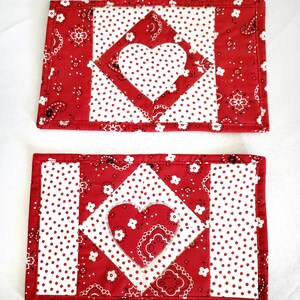 Love in Every Stitch Handmade Quilted Mug Rugs for a Cozy Valentine&#39;s or Anniversary Gift