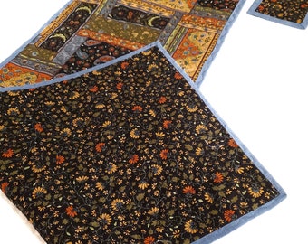 Paisley Elegance: Reversible Table Runner Set with Coasters and Candle Mat, A Perfect Gift!