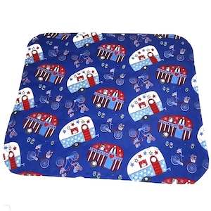 4th of July Camper Placemats, Independence Day Placemats, Quilted Handmade RV Print Placemats, Cute Camper Placemats,Patriotic Camper