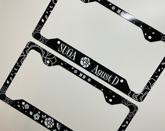 BTS SUGA/AGUST D Lotus Flower Inspired License Plate Frame