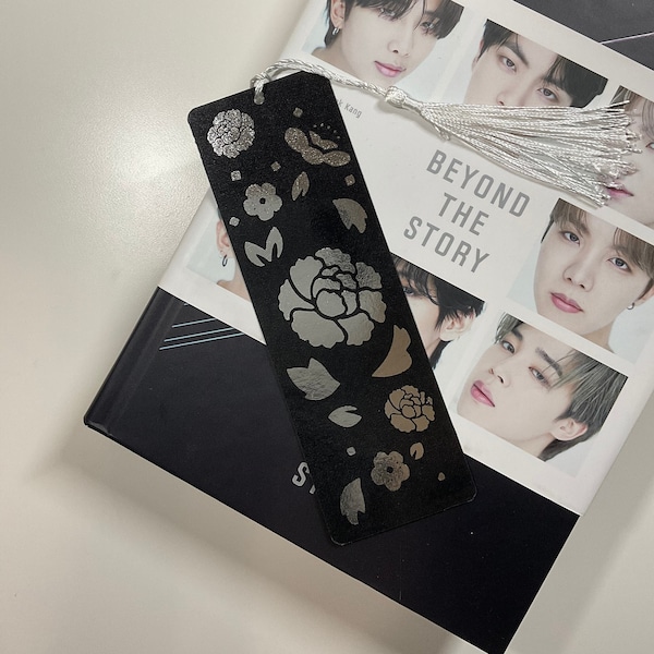 BTS Suga/Agust D Lotus Flower Double Sided Foiled Bookmark