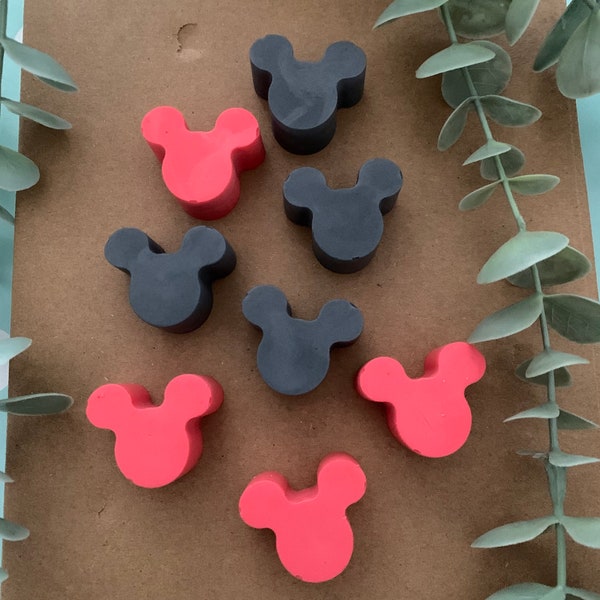 Handmade mini novelty Disney style Mickey Mouse heads soaps set of 8, child friendly