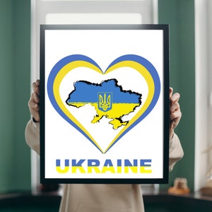 Support Ukraine, Ukraine Gebiet, Bete für die Ukraine Wandkunst, Digital Download, Frieden für die Ukraine, Ukraine Herz Gebiet Wandkunst