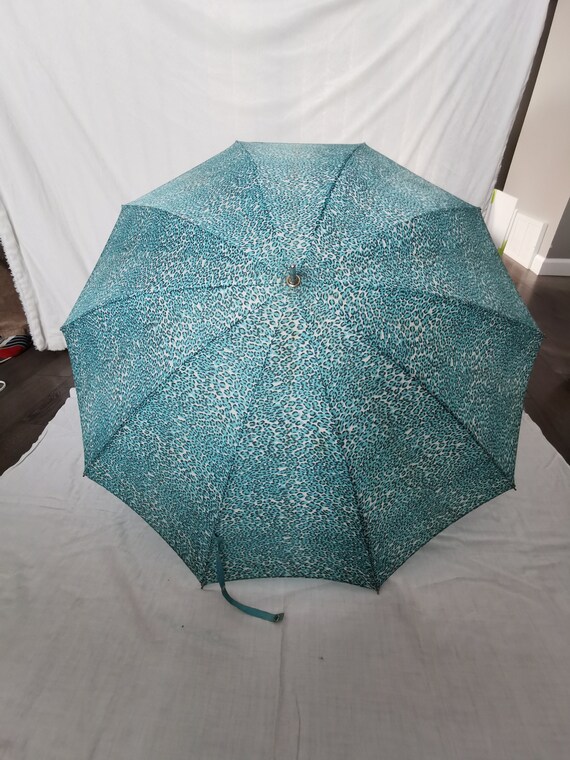 Vintage Leopard Print Teal Umbrella - Etsy