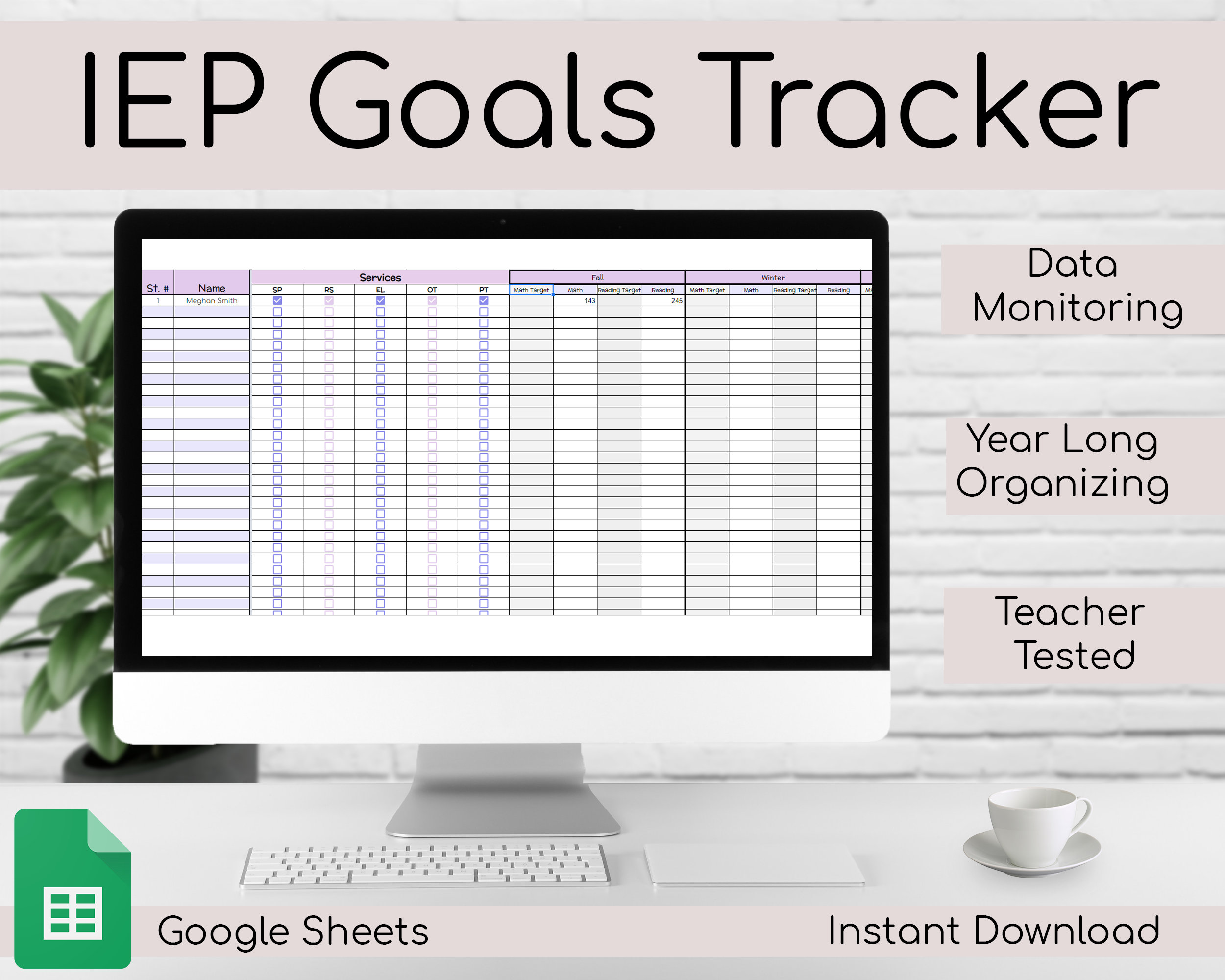 Iep goals data collection tracking sheets special education