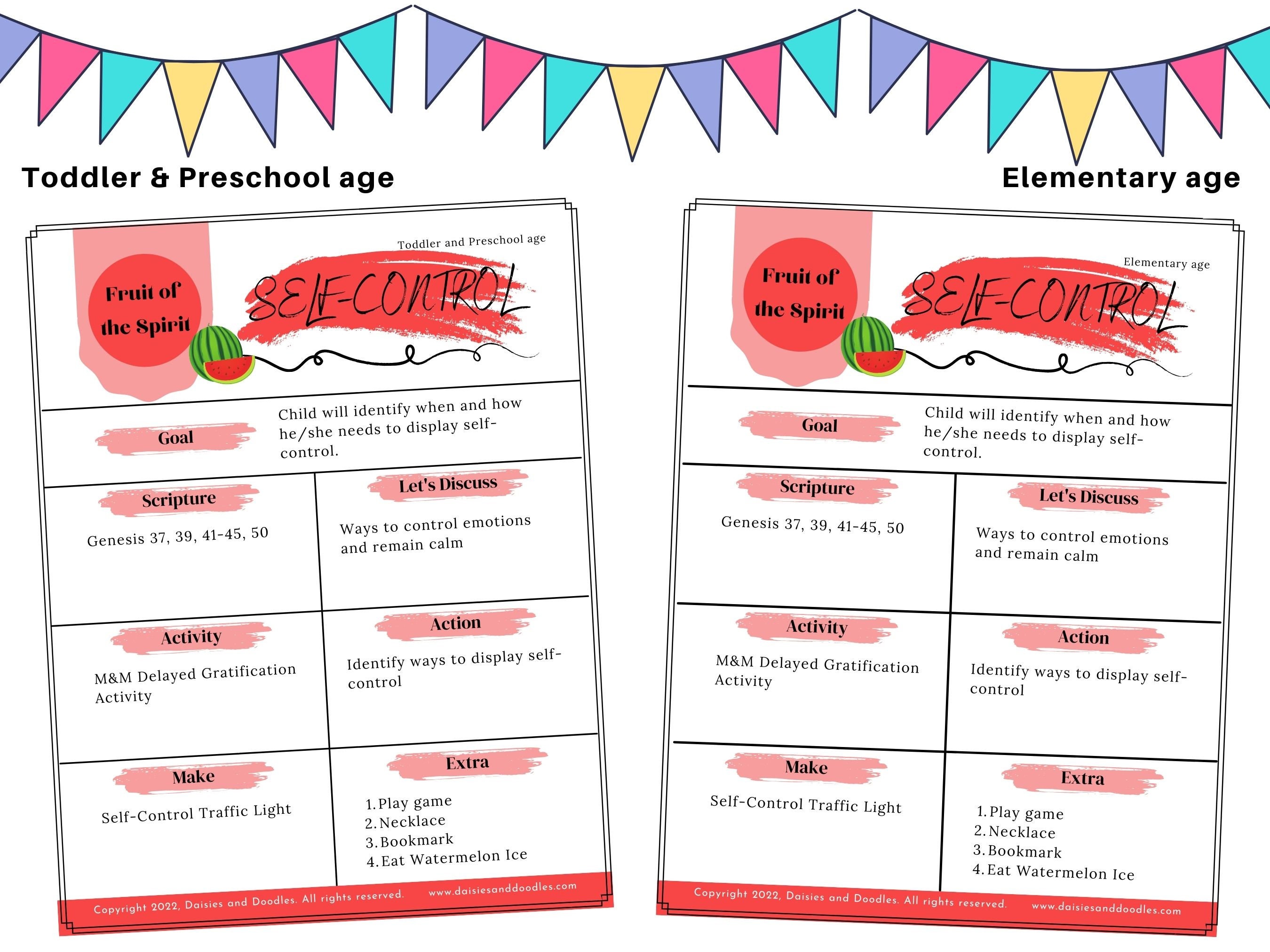 Self-control, Fruits of the Spirit, Fruit of the Spirit Children's ...