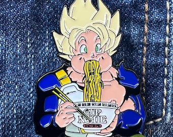 Goku Eating Noodles Pin