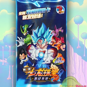 Booster premium bleu édition chrome du jeu de cartes Dragon Ball Super