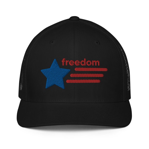 Closed-back trucker cap, freedom cap gift cap 5 panels cap for men and women