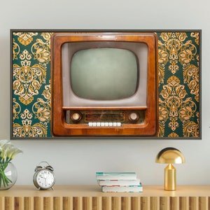 Vintage Samsung Frame TV Art for Smart Tv, Retro Tv Image Print, Blank Turned Off, #511 Digital Download + Free Bonus Image