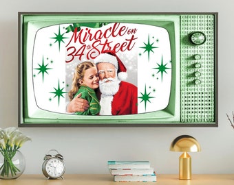 Holiday Samsung Frame TV Art, Vintage Christmas Movie Image, Retro TV Wallpaper Background, Midcentury Home Decor, #318 Digital Download