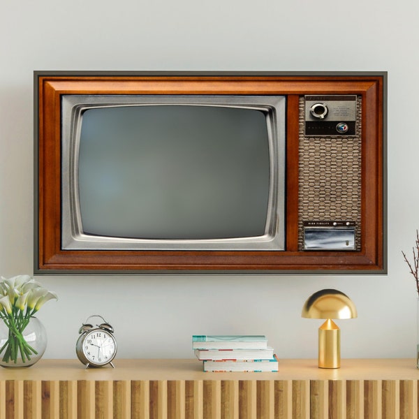 Vintage Samsung Frame TV Art for Smart Tv, Retro Tv Image Print, Blank Turned Off, #506 Digital Download