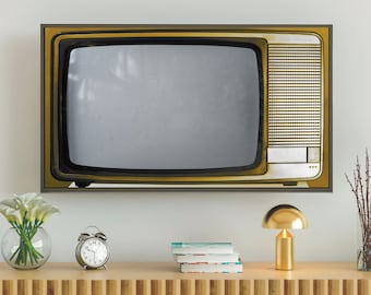 Samsung Frame TV Art, Retro Gold Tv, Blank Turned Off Tv Photo, #11 Digital Download