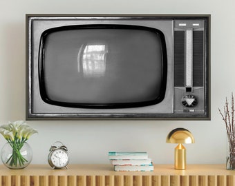 Samsung Frame TV Art, Retro Black and White Tv, Blank Turned Off Tv Photo, #534 Digital Download