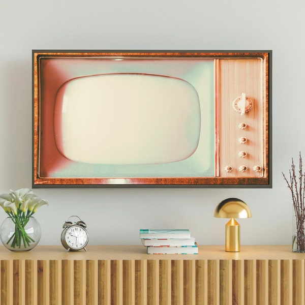 Samsung Frame TV Art, Smart Tv Art, Vintage Retro Blank Turned Off Tv, Atomic Midcentury Home Decor, #275 Digital Download