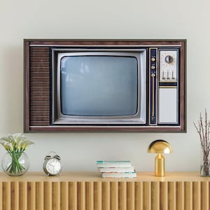 Samsung Frame TV Art, Vintage Wood Tv, Blank Turned Off Tv Image, #162 + Free Bonus Image