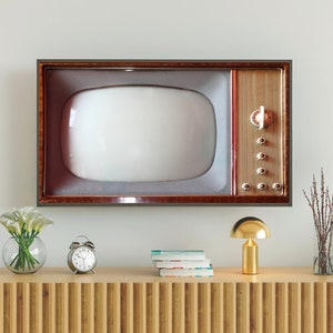 Vintage Samsung Frame TV Art for Smart Tv, Retro Tv Image Print, Blank Turned Off, #525 Digital Download + Free Bonus Image