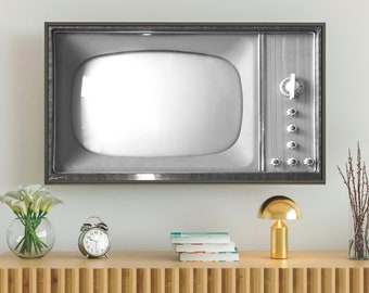 Vintage Samsung Frame TV Art for Smart Tv, Retro Tv Image Print, Blank Turned Off, #533 Digital Download