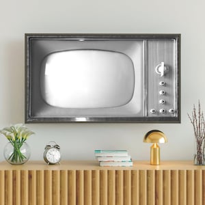 Vintage Samsung Frame TV Art for Smart Tv, Retro Tv Image Print, Blank Turned Off, #533 Digital Download + Free Bonus Image