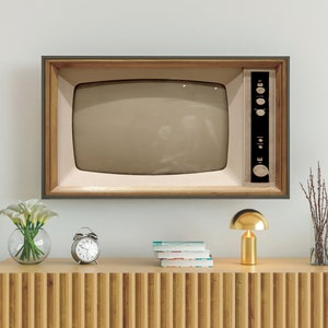 Vintage Samsung Frame TV Art, Blank Turned Off Retro Tv Photo, 529 Digital Download image 1