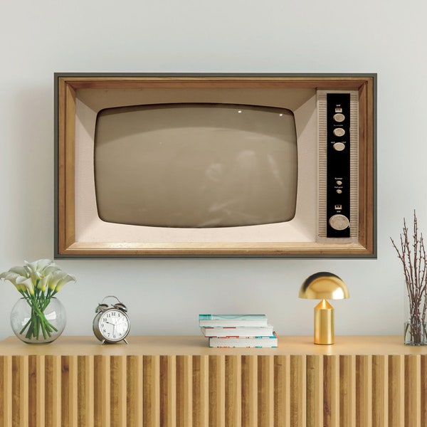 Foto de TV retro para Samsung Frame TV: Pantalla en blanco vintage (Descarga digital)