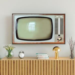 Vintage Samsung Frame Tv Art, Retro Television Photo Image, 556 Digital Download image 1