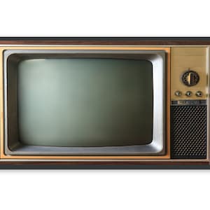 Samsung Frame TV Art, Vintage Old Television Set Image, Blank Turned Off Screen, 50 Digital Download image 1