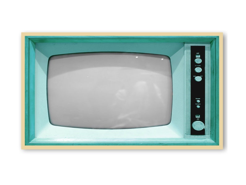 Vintage Samsung Frame TV Art, Blank Turned Off Retro Tv Photo, Mint Green Tv Image, 610 Digital Download image 4