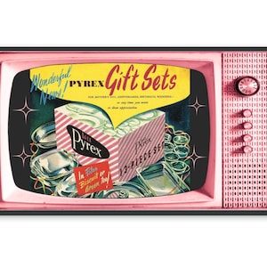 Samsung Frame TV Art Video, Vintage Pyrex Ad for Tv Screen, Retro Tv Photo, #496 Digital Download + Free Bonus Image