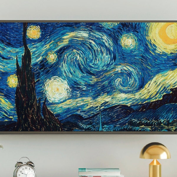 Samsung Frame TV Art, Van Gogh’s Starry Night, Fine Art Print, #126 Digital Download