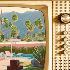 Samsung Frame TV Art, Smart Tv Art, Vintage Retro TV, Retro Pool, Vintage TV Image, Midcentury Architecture, 06 Digital Download image 3