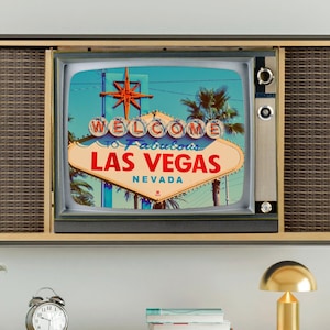 Samsung Frame TV Art, sfondo TV retrò, cartello Midcentury Las Vegas, immagine TV vintage, anni '60, #311 download digitale + immagine bonus gratuita