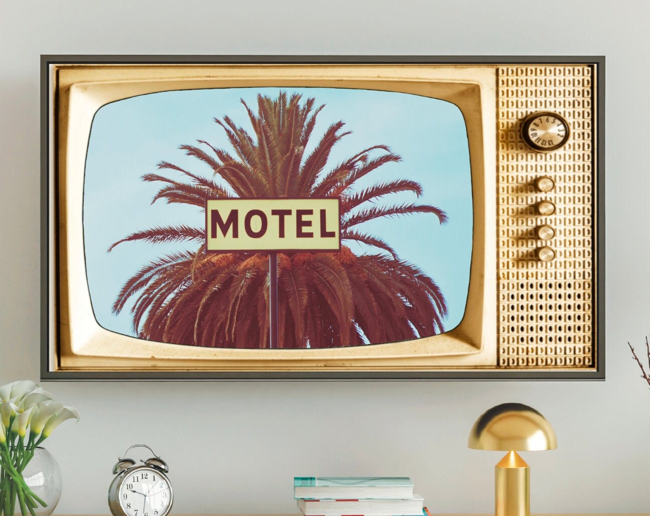 Samsung Frame Tv Art Retro Tv Background Retro Motel Sign Etsy