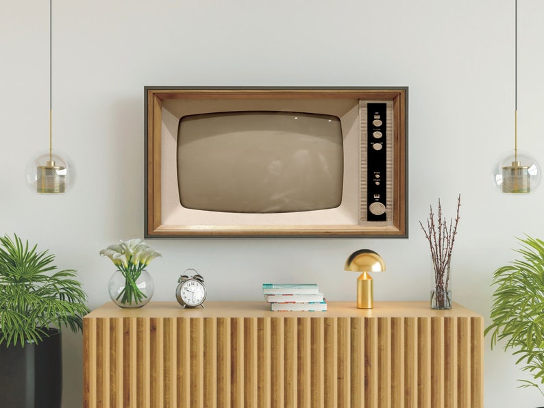 Vintage Samsung Frame TV Art, Blank Turned Off Retro Tv Photo, 529 Digital Download image 1