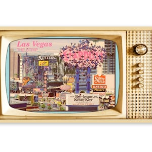Samsung Frame TV Art, Retro TV Bildschirmschoner, Vintage Las Vegas Postkarte, #448 Digitaler Download + gratis Bonus Bild