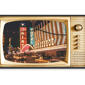 Samsung Rahmen TV Kunst, Retro TV Bildschirm Bild, Vintage Las Vegas Postkarte, #452 Digitaler Download mit gratis Bonus Bild