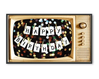 Samsung Frame TV Art, Happy Birthday Banner for Tv, #197 Digital Download