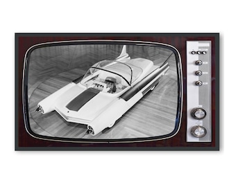 Samsung Frame TV Art, Atomic Space Age Classic Car, Retro Vintage Midcentury Style, #523 Digital Download