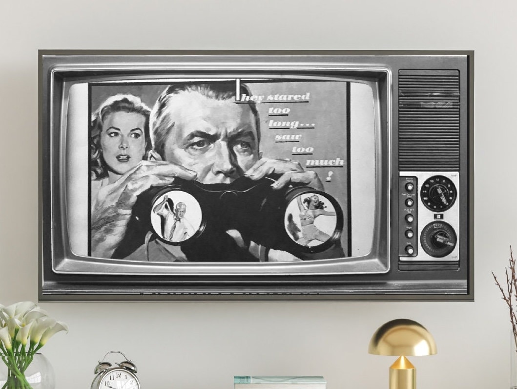 Vintage TV Samsung Frame Tv Art. Black and White TV Set 16 9. Etsy