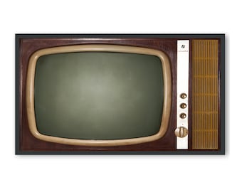 Samsung Frame TV Art, Retro TV Screensaver, Vintage Black Turned Off Tv Photo, Retro Style Home, #349 Digital Download