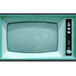 Vintage Samsung Frame TV Art, Blank Turned Off Retro Tv Photo, Mint Green Tv Image, 610 Digital Download image 3