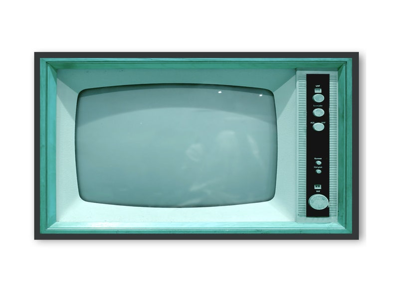 Vintage Samsung Frame TV Art, Blank Turned Off Retro Tv Photo, Mint Green Tv Image, 610 Digital Download image 3