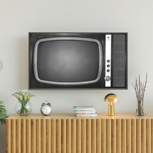 Samsung Frame TV Art, Black and White Vintage Television Image, #39 Digital Download + Free Bonus Image
