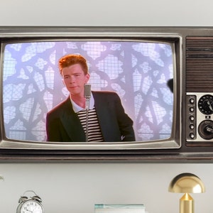 Samsung Frame FireTV Art - Rick Roll Meme Picture. 1980 Screen Saver. New Art for FrameTV. Old TV Set, #199 Digital Download