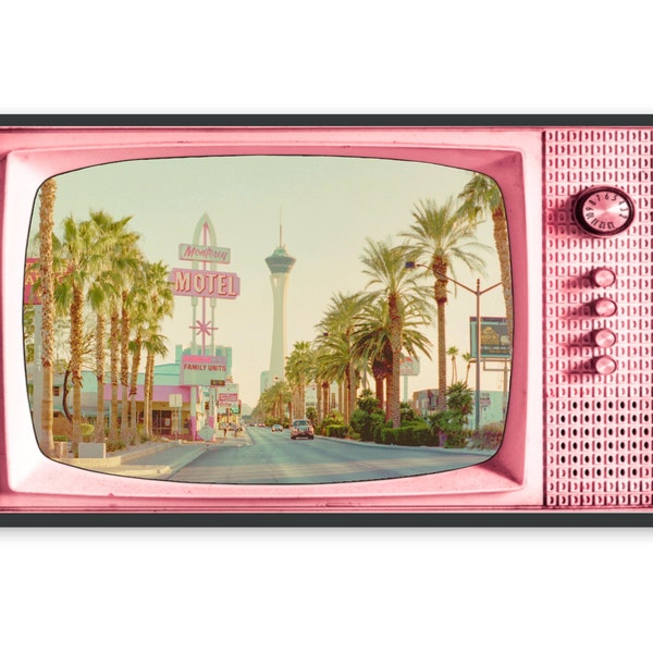 Samsung Frame TV Art, Fondo de TV retro, Letrero de motel de neón retro, Imagen de TV vintage, Foto de letrero de motel atómico, Descarga digital #298