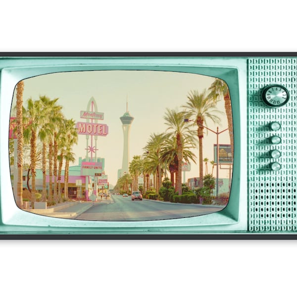 Samsung Frame TV Art, Retro TV Background, Retro Motel Sign, Vintage TV Image, Atomic Neon Motel Photo, #319 Digital Download