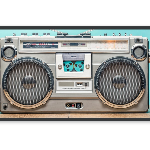 Vintage Samsung Frame Tv Art, Screensaver Tv Art, Retro Boombox Cassette Player Photo, #555 Digital Download