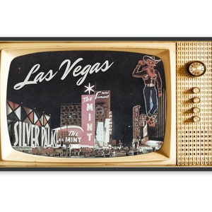 Samsung Frame TV Kunst, Retro TV Bildschirmschoner, Vintage Las Vegas Postkarte, Fremont, #445 Digitaler Download + gratis Bonus Bild